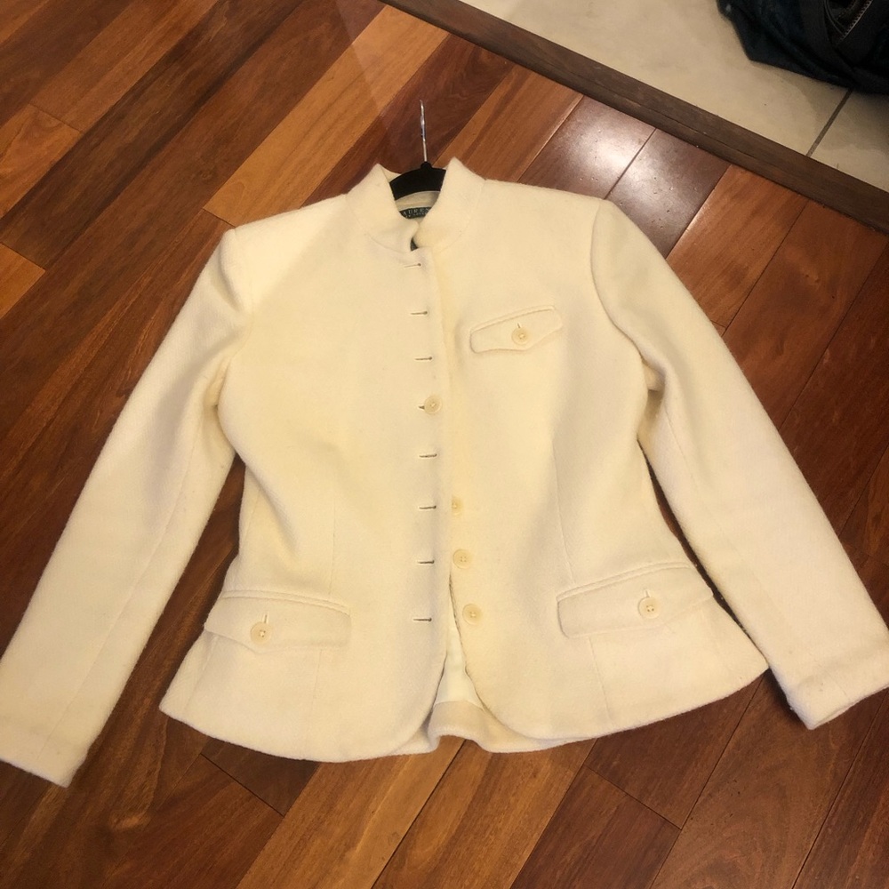 Ralph Lauren Cream Blazer Tailored Suit Jacket